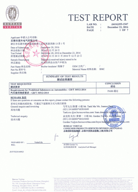 Trung Quốc Yueqing City DOWE Electric Co.，LTD Chứng chỉ